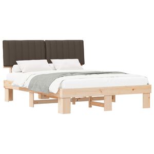 vidaXL Letto con Testiera Rivestita Talpa 160 x 200 cm Pino massello