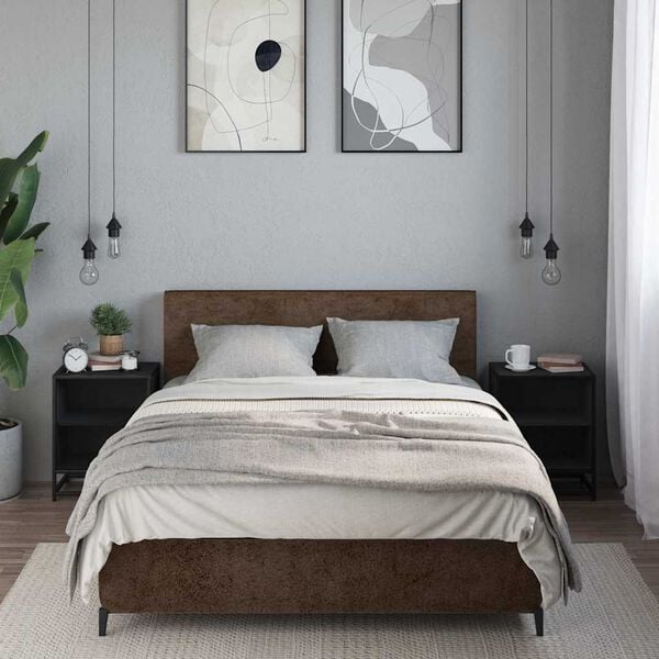 vidaXL Comodini 2 pz Neri 40x31x50 Legno Multistrato e Metallo