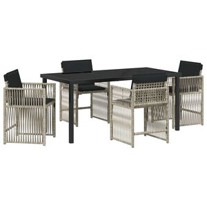 vidaXL Set da Pranzo per Giardino 5 pcs Grigio chiaro polyrattan