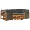 vidaXL Set di divani da esterno con cuscino 7 pcs Naturale e Antracite