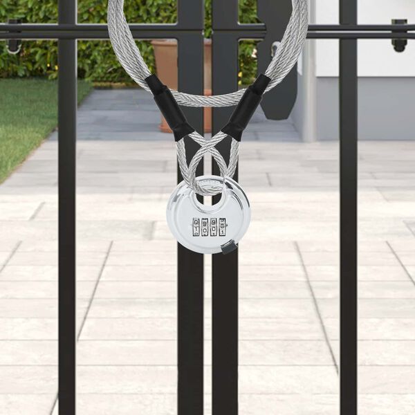 vidaXL Lucchetti Discus con Chiavi 2 pcs Argento 7 x 2.3 x 7 cm