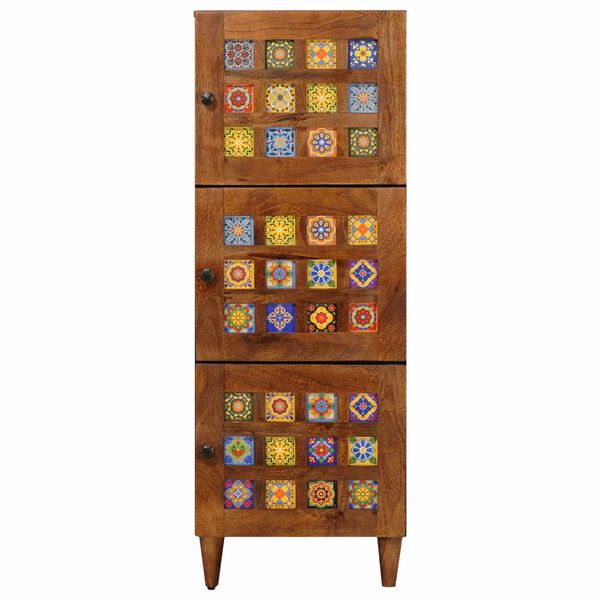 vidaXL Credenza Noce 40 x 33,5 x 110 cm Legno di mango massello