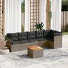 vidaXL Set Divani da Giardino 7 pz con Cuscini Grigio in Polyrattan