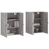 vidaXL Mobili a Parete 2 pz Grigio Sonoma 69,5x34x90 cm