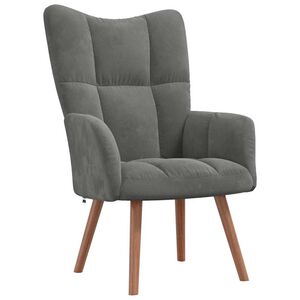 vidaXL Sedia Relax Grigio Scuro in Velluto