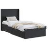 vidaXL Struttura del letto con stoccaggio e testata Nero 75 x 190 cm