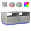 vidaXL Tavolino da Soggiorno con Luci LED Grigio Cemento 90x49x40 cm