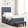 vidaXL Letto a molle con materasso Grigio scuro 90 x 200 cm Velluto
