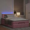 vidaXL Pouf Letto con Materasso e LED Rosa 120x190cm in Velluto