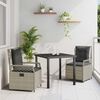 vidaXL Set da Pranzo per Giardino 3 pcs Grigio chiaro polyrattan