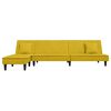 vidaXL Divano Letto a L Giallo 255x140x70 cm in Velluto