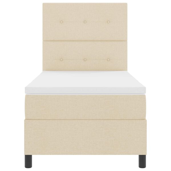 vidaXL Letto a molle con materasso con led Crema 90 x 190 cm Tessuto
