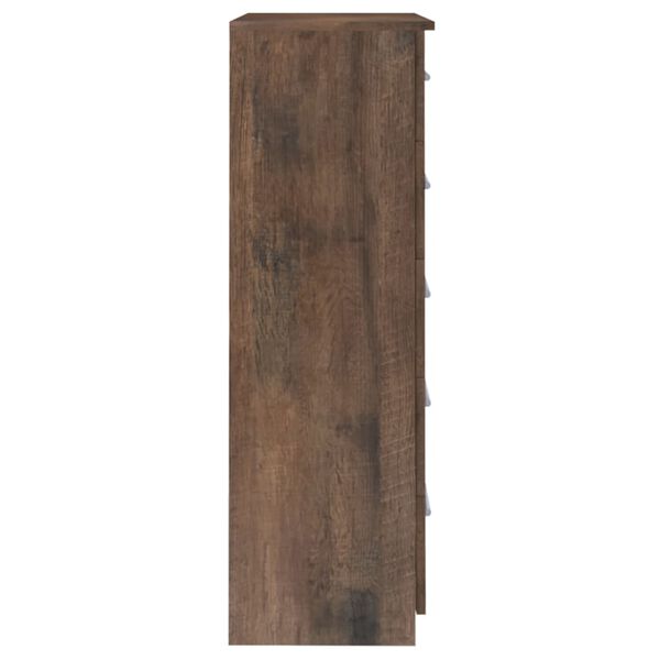 vidaXL Cassettiera Rovere Fumo 71x35x108 cm in Legno Multistrato