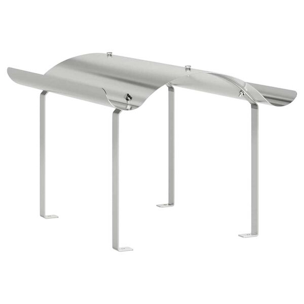 vidaXL Cappello per Camino Argento 59,5 x 50 x 36,5 cm