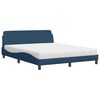 vidaXL Letto con Materasso Dover Blu 160x200 cm in Tessuto