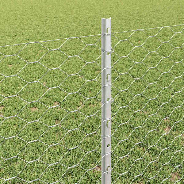 vidaXL Recinzione con Posto Argento 0,8 x 25 m Acciaio