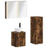vidaXL Set di mobili per il bagno 4 pcs Rovere Fumo