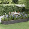 vidaXL Letto Giardino Acciaio Zincato 322x100x36cm Grigio