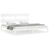 vidaXL Giroletto Testiera Bianco Super King Size in Legno Massello