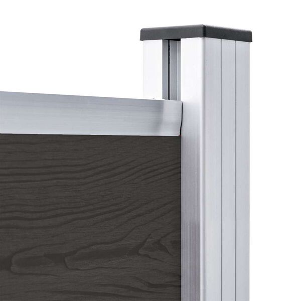 vidaXL Pannello di Recinzione in WPC 175x146 cm Nero