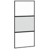 vidaXL Porta Scorrevole Nera 102,5x205 cm Vetro Temperato e Alluminio