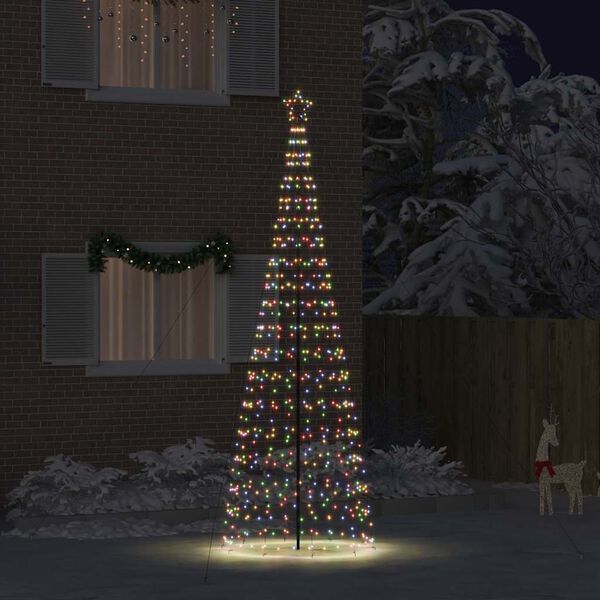 vidaXL Albero di Natale LED con picchetti per il terreno 400 cm Ferro