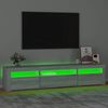 vidaXL Mobile Porta TV con Luci LED Grigio Sonoma 195x35x40 cm