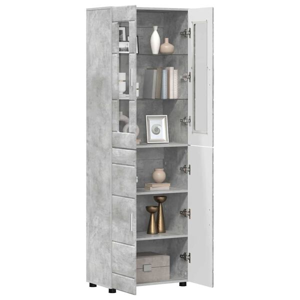 vidaXL Credenza con lo scaffale FLORIN Grigio cemento 60 x 35 x 182 cm