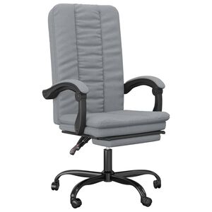 vidaXL Poltrona da Ufficio Reclinabile Grigio Chiaro in Tessuto