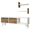 Homemania Mobile Porta TV Foxy 120x30x40 cm Bianco e Noce