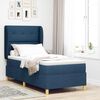 vidaXL Letto con molle e materasso Grigio Scuro 90x190 cm Tessuto Blu