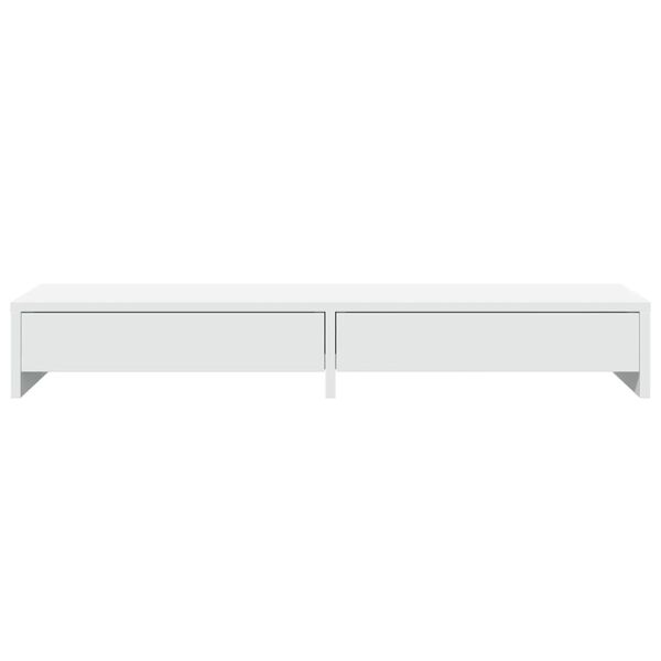 vidaXL Supporto per Monitor con Cassetti Bianco 100x27x15 cm in Legno Agglomerato