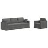 vidaXL Set di divani 2 pz Grigio scuro Velluto