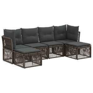 vidaXL Set Divano da Giardino 6 pz Grigio polyrattan