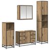 vidaXL Set di mobili per il bagno con porta 4 pcs Rovere artigianale