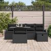 vidaXL Set Divano da Giardino con cuscino 6 pcs Nero Poly Rattan
