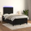 vidaXL Letto a Molle con Materasso e LED Nero 120x200 cm in Velluto
