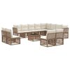 vidaXL Set Divano da Giardino 13 pcs Beige polyrattan