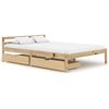 vidaXL Giroletto con 2 Cassetti in Legno Massello di Pino 140x200 cm