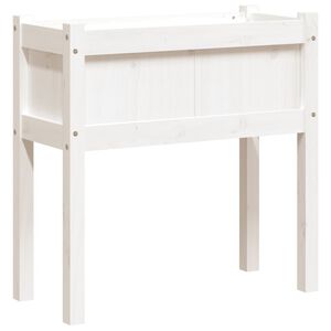 vidaXL Fioriera da Giardino con Gambe Bianca 70x31x70 cm Massello Pino