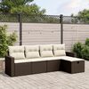 vidaXL Set Divano da Giardino 5 pz con Cuscini Marrone in Polyrattan