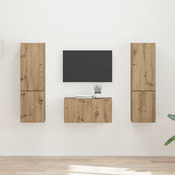vidaXL Set mobile TV 5 pcs Rovere artigianale Legno multistrato