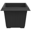 vidaXL Vaso quadrato per fiori 6 pcs Nero 23 x 23 x 17,5 cm Plastica
