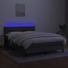vidaXL Letto a Molle Materasso e LED Grigio Scuro 140x190cm in Tessuto