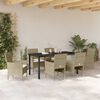 vidaXL Set da Pranzo per Giardino con cuscino 7 pcs Beige polyrattan