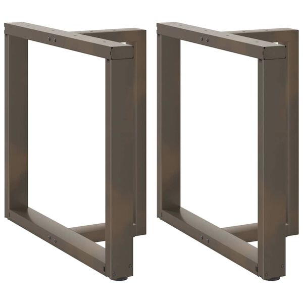 vidaXL Gambe per tavolo da pranzo a forma di T 2 pz nere 80x35x(72-73) cm in acciaio