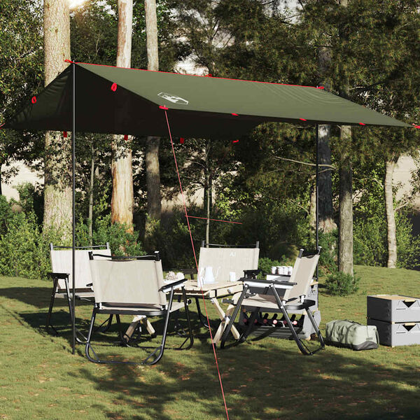 vidaXL Telone da Campeggio Verde Oliva 306x306 cm Impermeabile