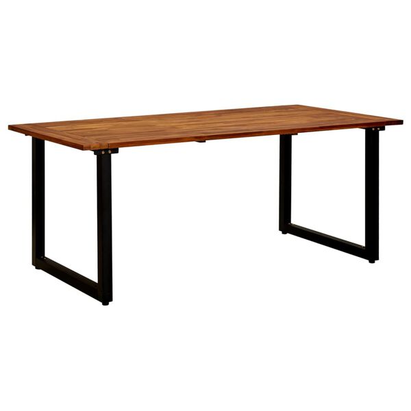 vidaXL Tavolo da Giardino Gambe a U 180x90x75cm Legno Massello Acacia