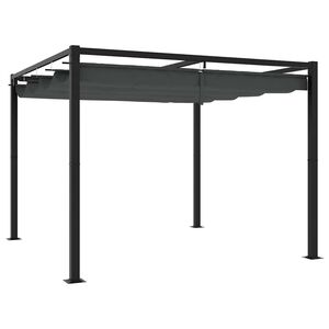 vidaXL Gazebo da Giardino con Tetto Retrattile Antracite 3x3 m Acciaio