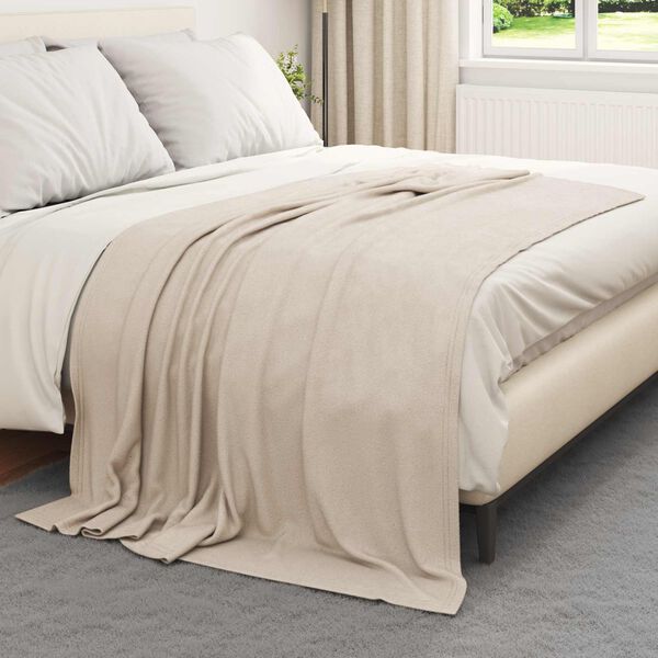 vidaXL Coperta Beige 200 x 150 cm Panno